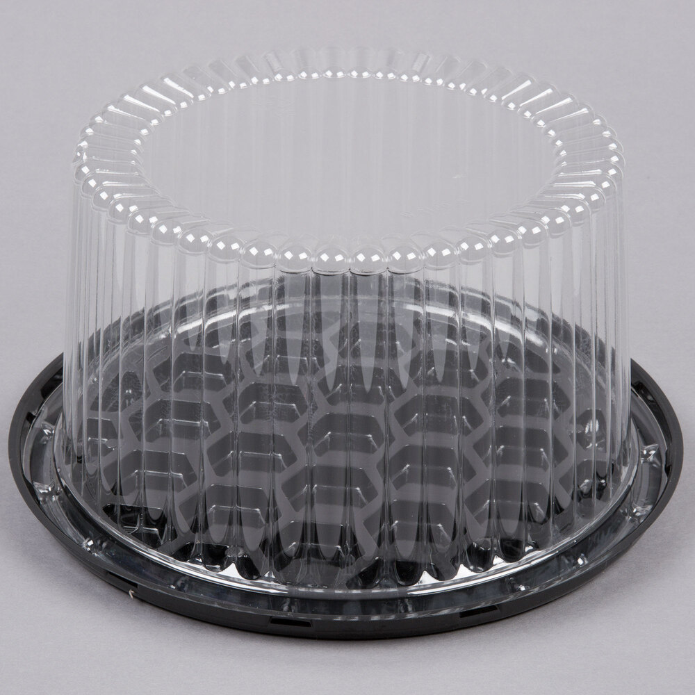 D&W Fine Pack G211 7" 23 Layer Cake Display Container with Clear Dome