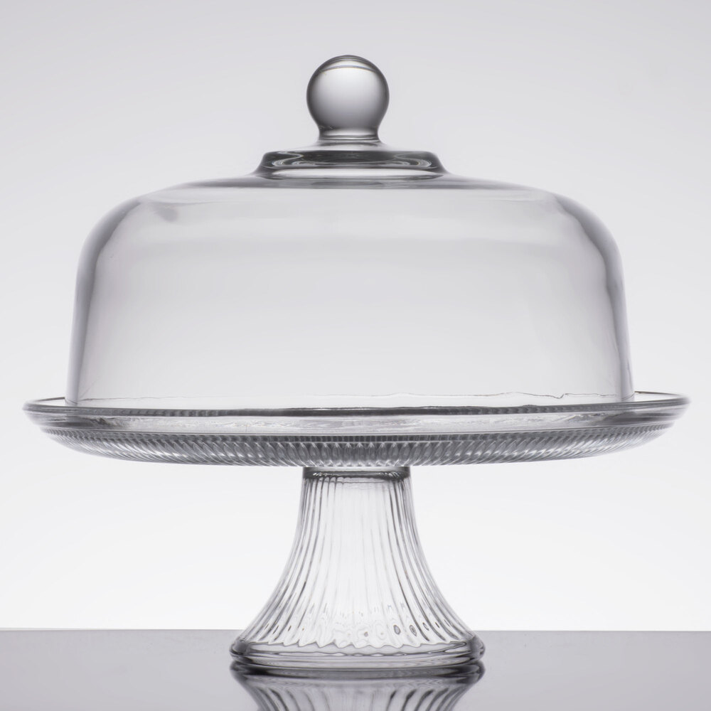 NEW Anchor Hocking Clear Glass Pedestal Cake Stand 