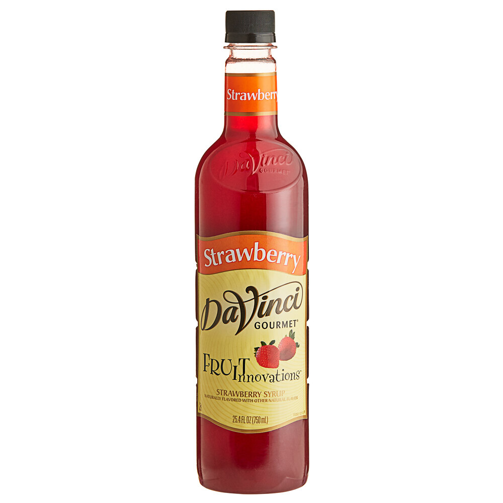 DaVinci Gourmet 750 mL Fruit Innovations Strawberry Cold Beverage Flavoring / Fruit Syrup