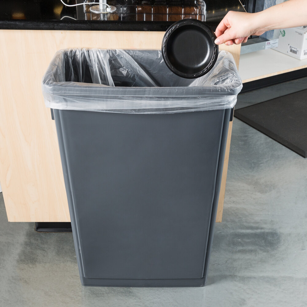 EACH/1: Lavex Janitorial 23 Gallon Black Slim Rectangular Trash Can an –  BlueSky Supplies