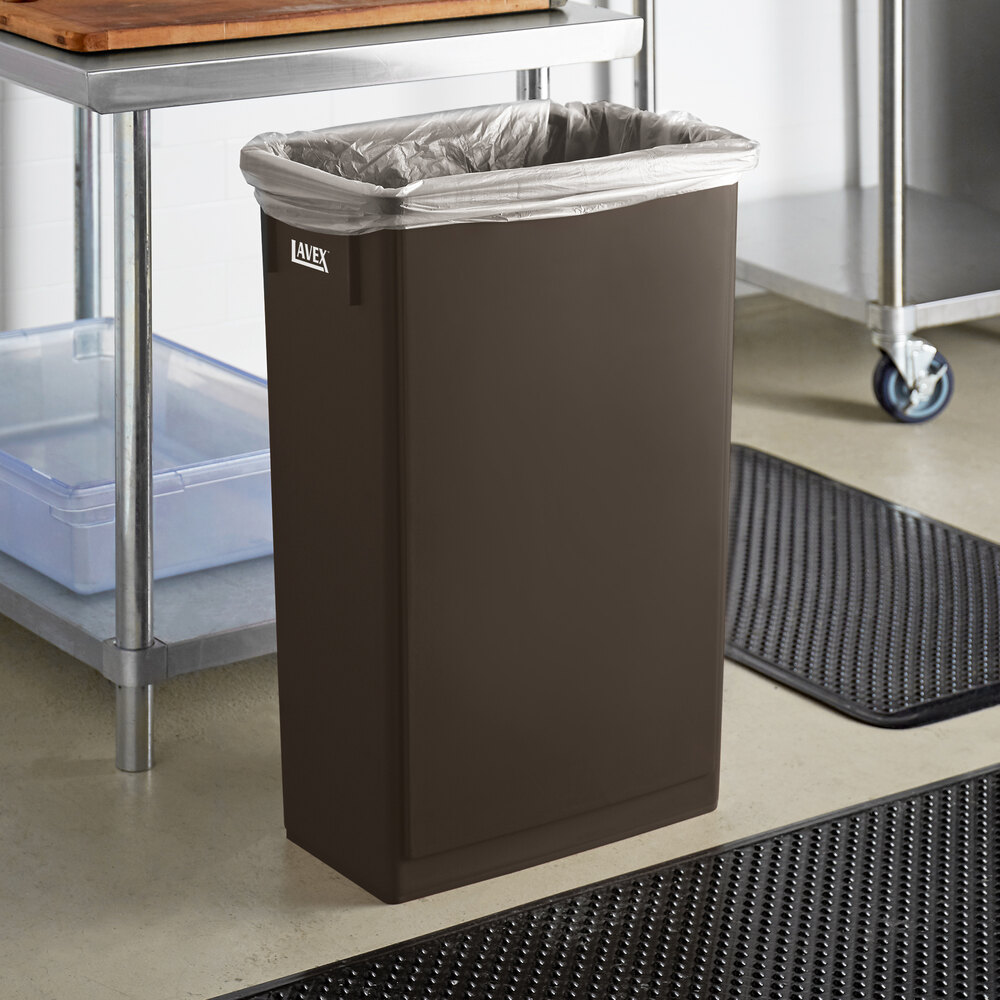 23 Gallon Brown Slim Rectangular Trash Can