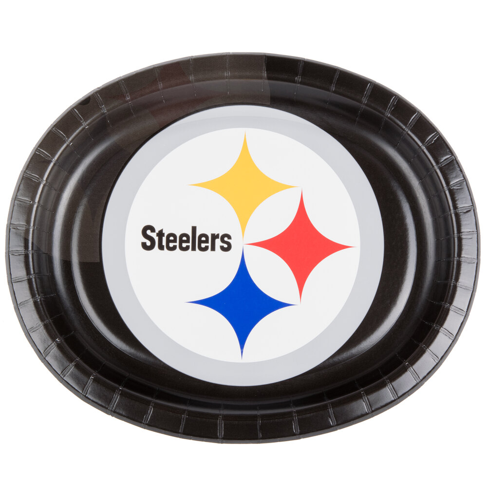 Creative Converting 069525 Pittsburgh Steelers 10" x 12" Oval Paper