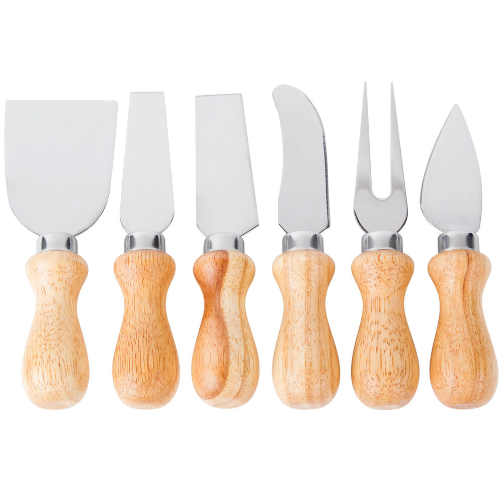 Winco 6Piece Cheese Knife Set with Wooden Handles