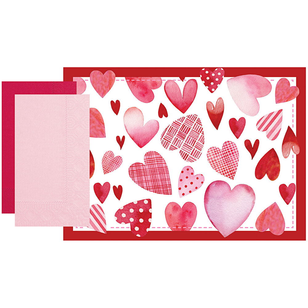 Valentine's Day Placemats with Napkins 250/Case