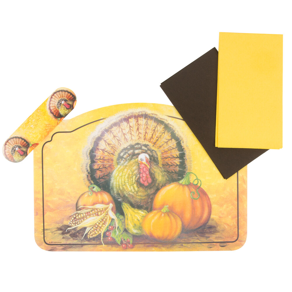 Hoffmaster 856793 10" x 14" Thanksgiving Placemat Combo Pack 250/Case