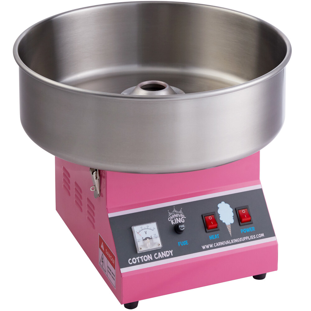 Carnival King CCM21E Cotton Candy Machine with 21 inch Stainless Steel Bowl - 110V