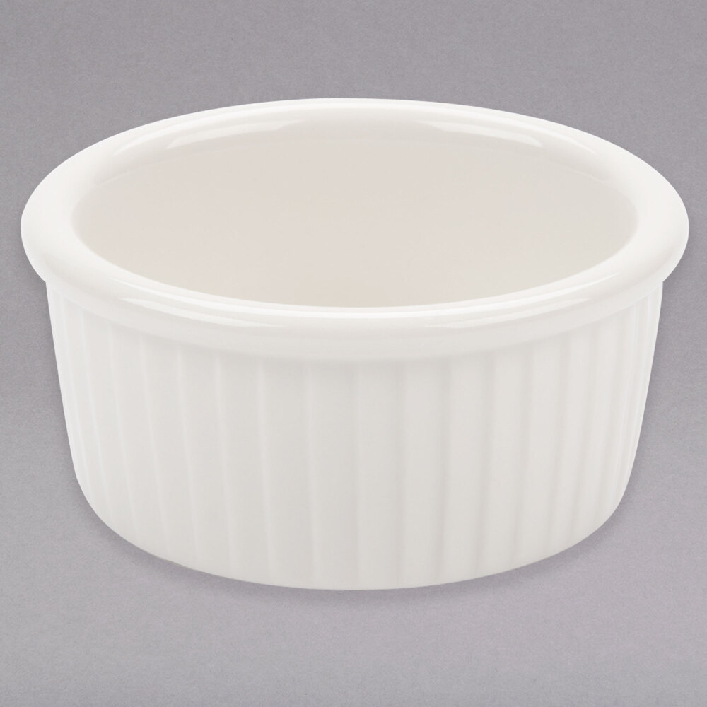 Tuxton BEX-0452 4.5 oz. Eggshell Fluted China Ramekin - 48/Case