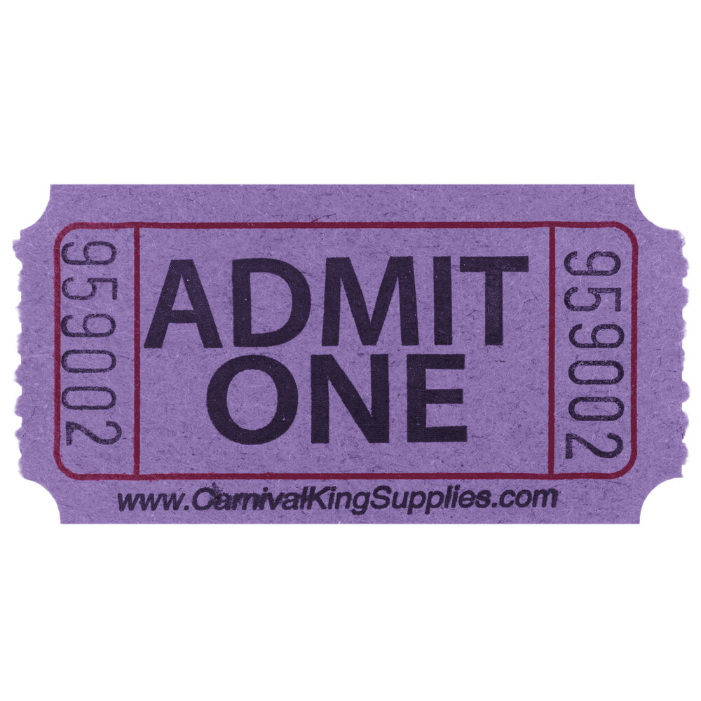 Carnival King Purple 1-Part Admit One Tickets