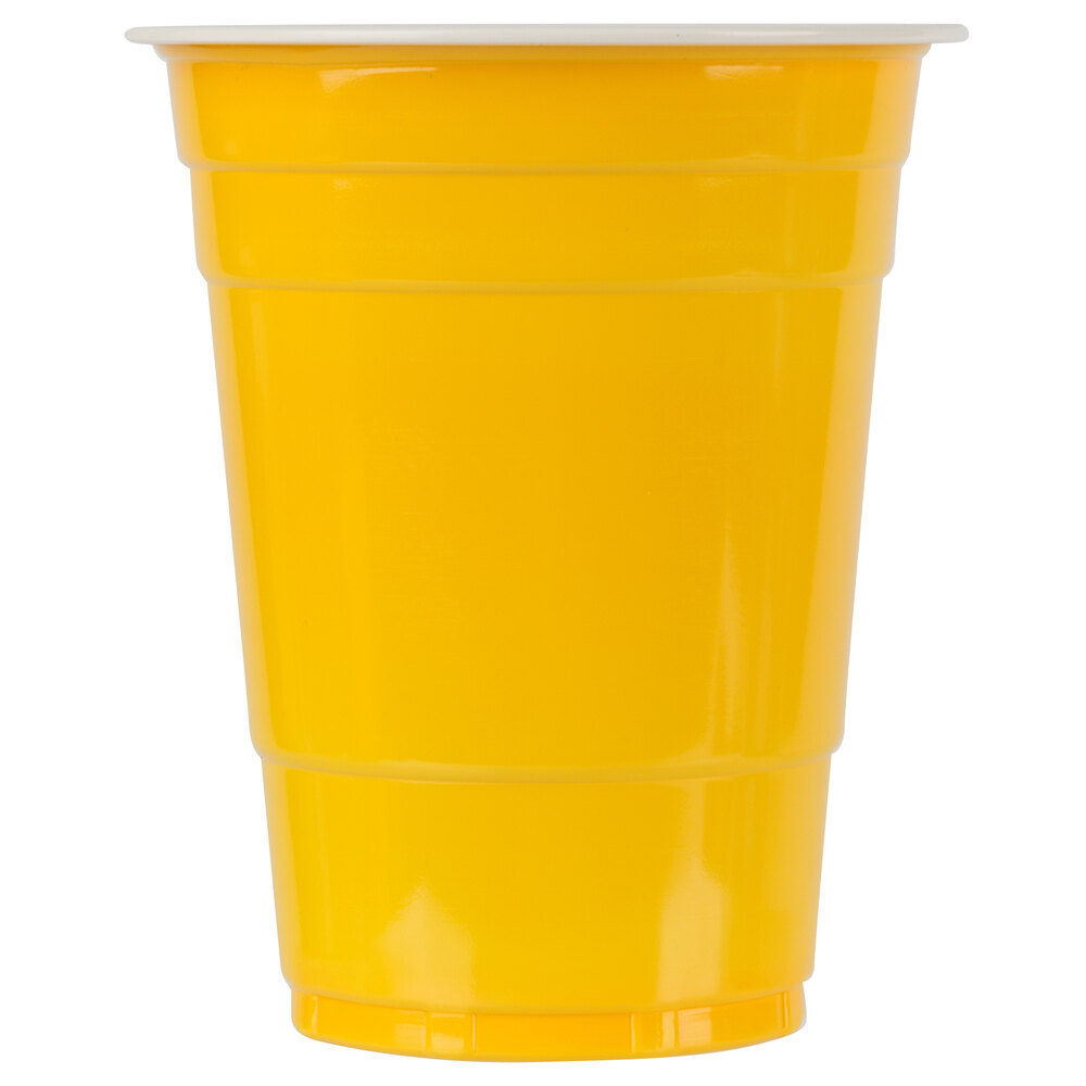 Choice 16 oz Yellow Plastic Cup  50 Pack