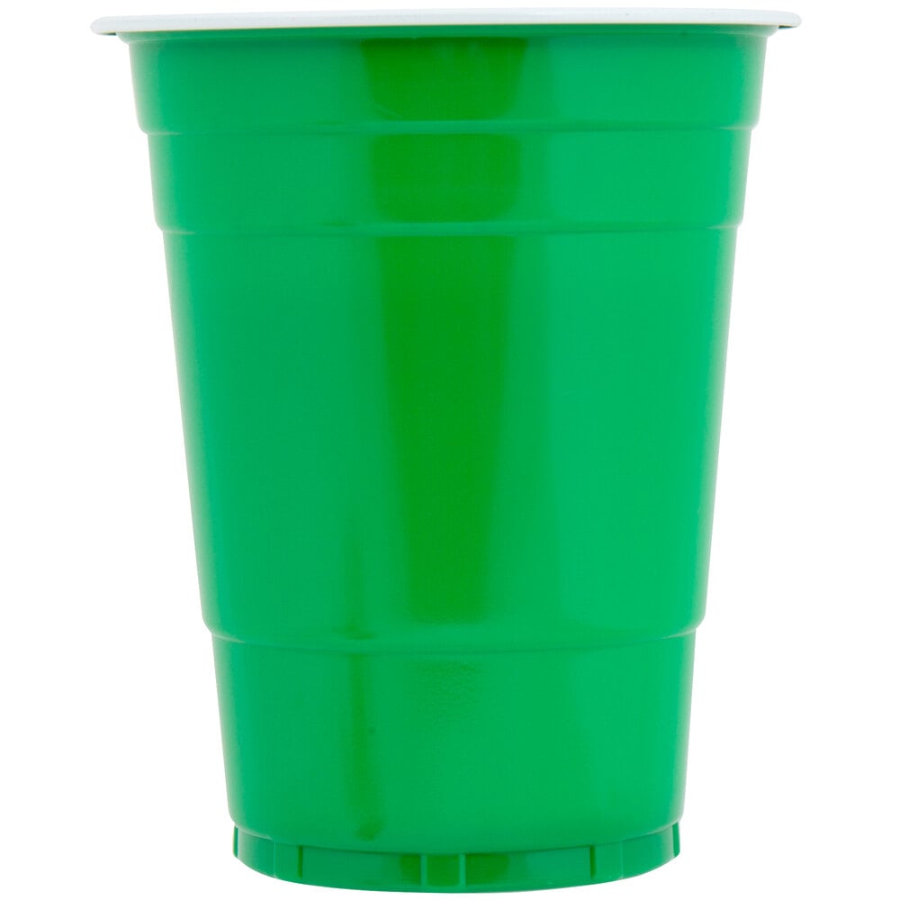  16 oz Green Cups [50 Pack] Disposable Plastic Cup, Big