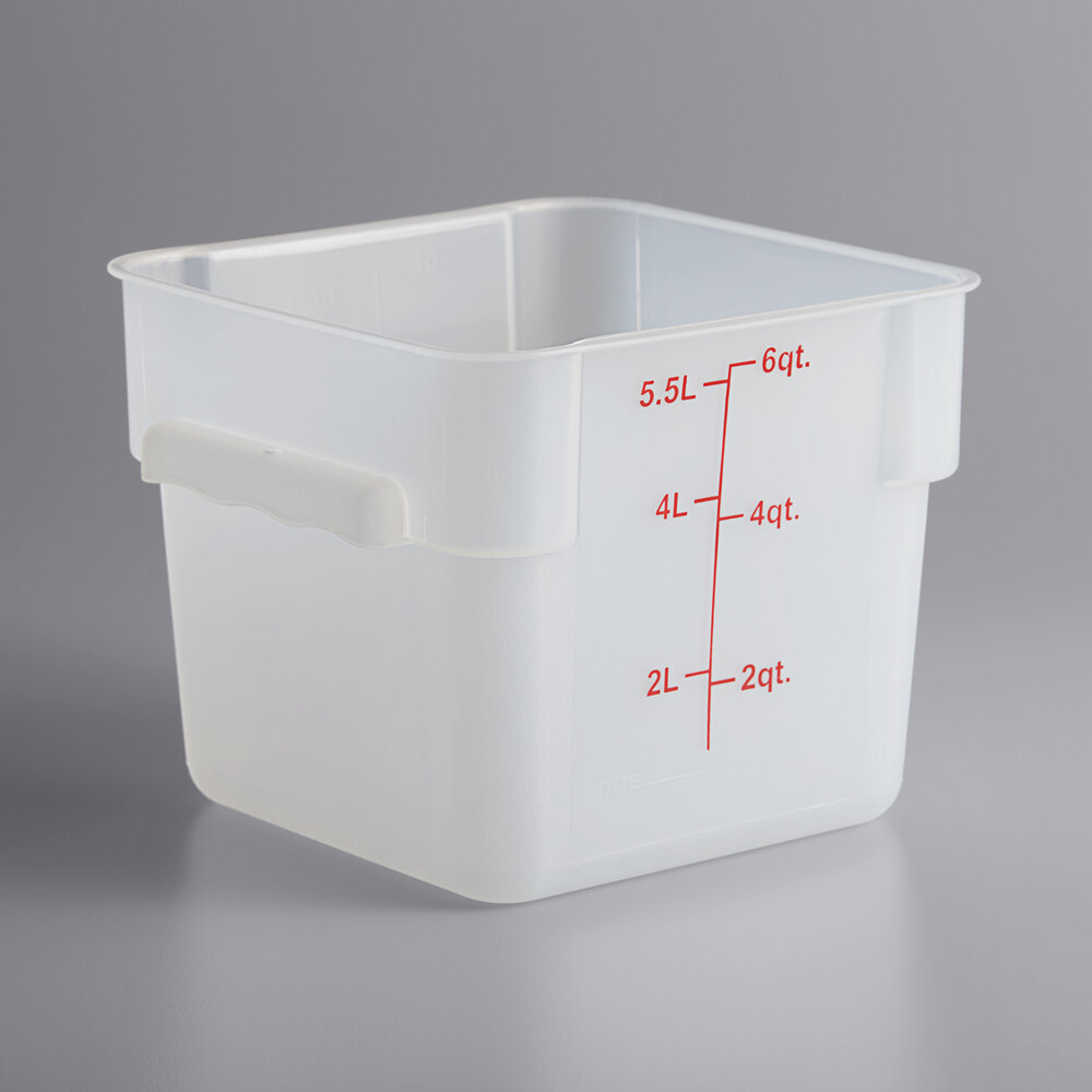 Choice 6 Qt. Translucent Square Polypropylene Food Storage Container