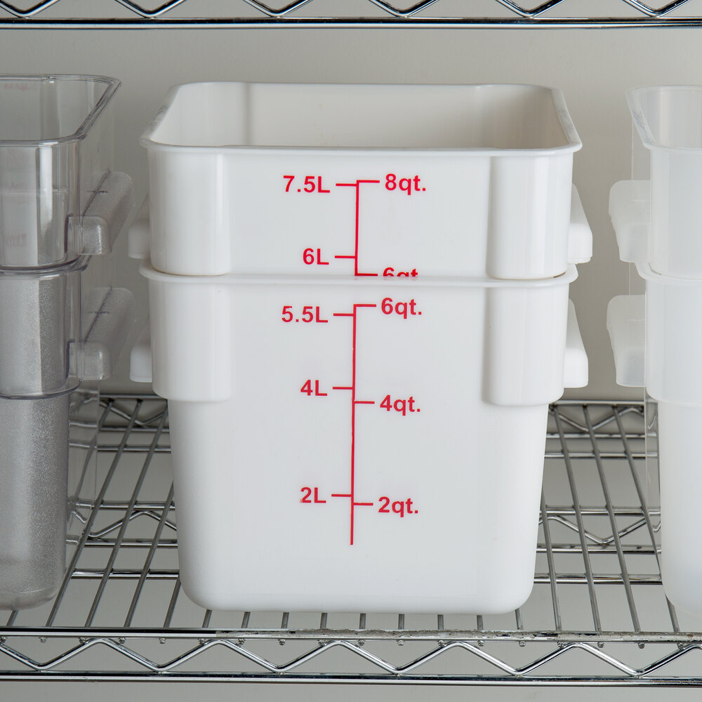 Choice 6 Qt. Translucent Square Polypropylene Food Storage Container