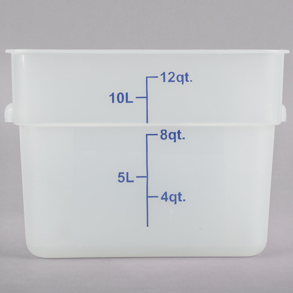 Choice 12 Qt. Translucent Square Polypropylene Food Storage Container