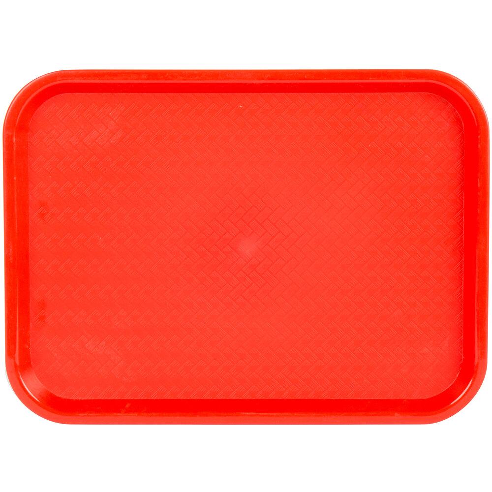 Choice 12" x 16" Red Plastic Fast Food Tray
