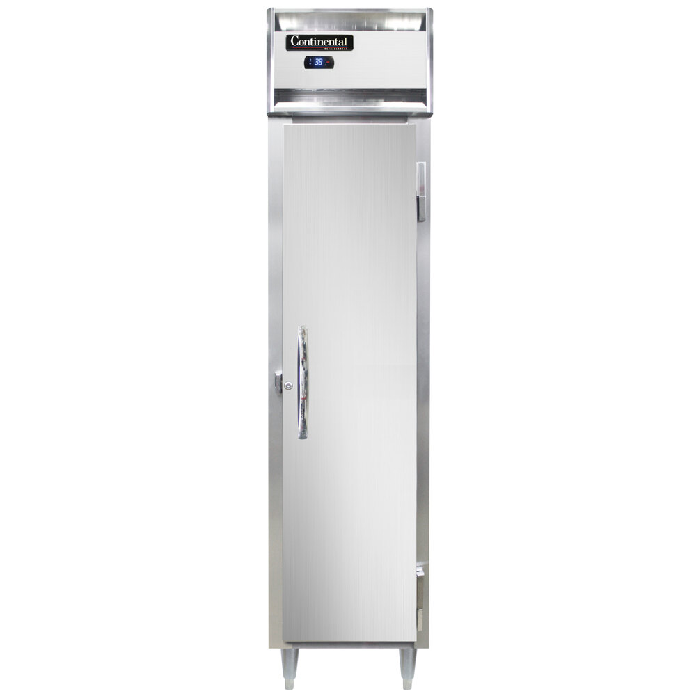 Continental DL1RSESSS 18" Narrow Shallow Depth Solid Door ReachIn Refrigerator