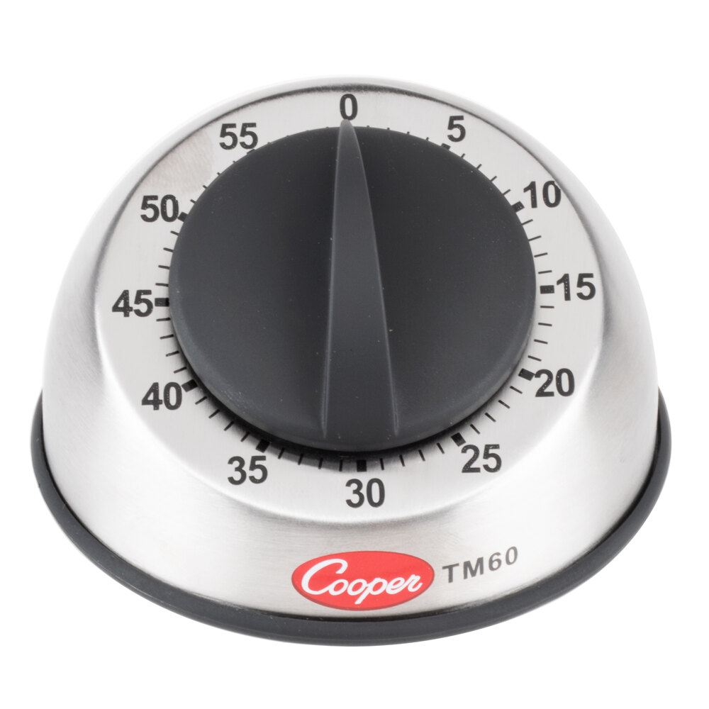 CooperAtkins TM6008 Stainless Steel Mechanical 60 Minute Kitchen Timer