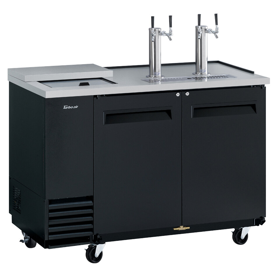Turbo Air TCB2SBN6 (2) Double Tap Club Top Kegerator Beer Dispenser