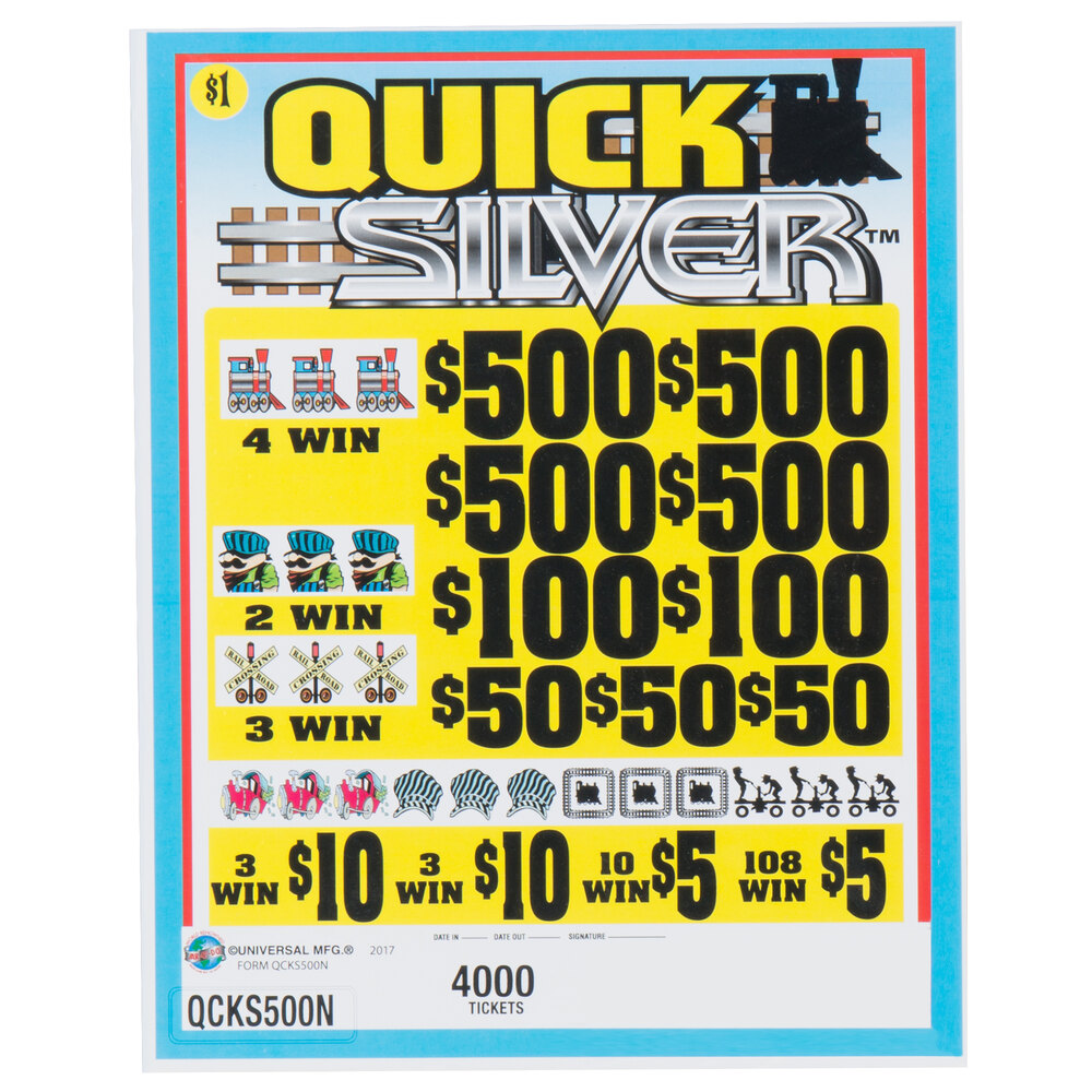 "Quick Silver" 5 Window Pull Tab Tickets 4000 Tickets per Deal