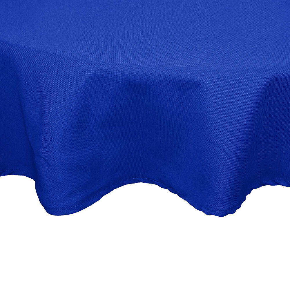 Intedge Round Royal Blue Hemmed 65/35 Poly/Cotton Blend Cloth Table Cover