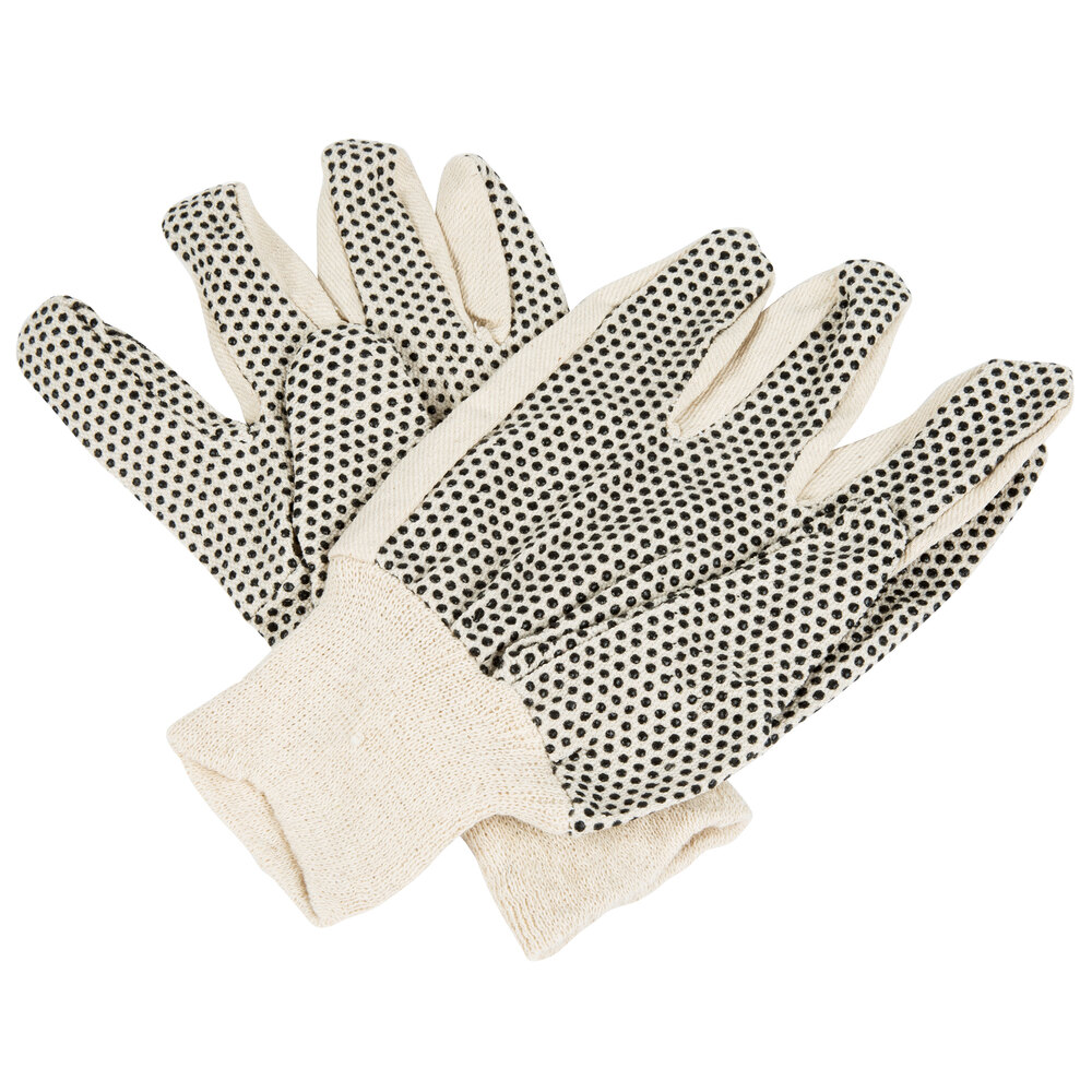 Cordova Cotton Canvas Work Gloves with Black PVC Dotted Palm Coating