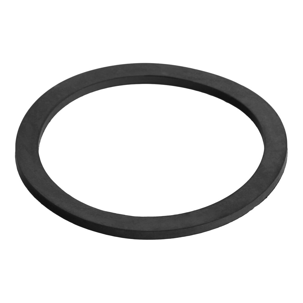 A black rubber waste drain valve gasket with a circular shape.