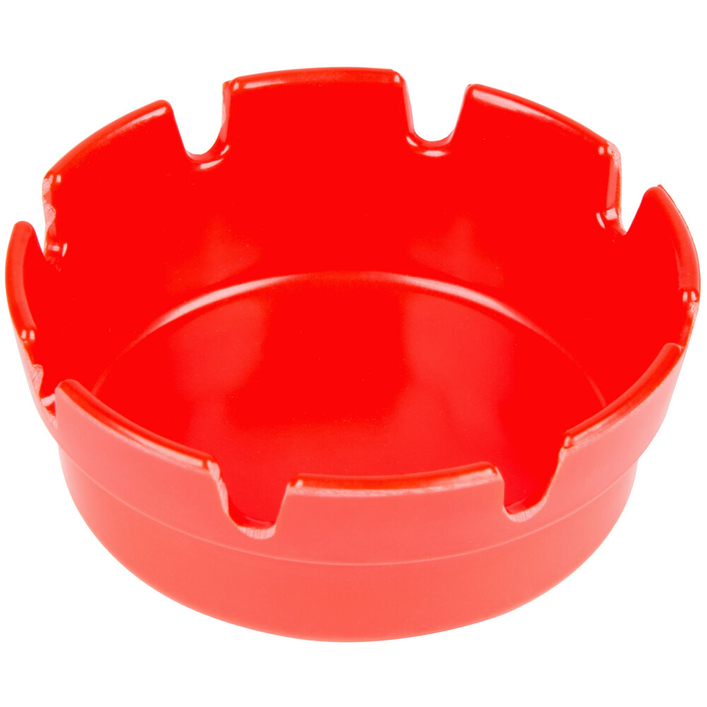 Choice 4 1/4" x 1 3/4" Red Plastic Ashtray 12/Pack