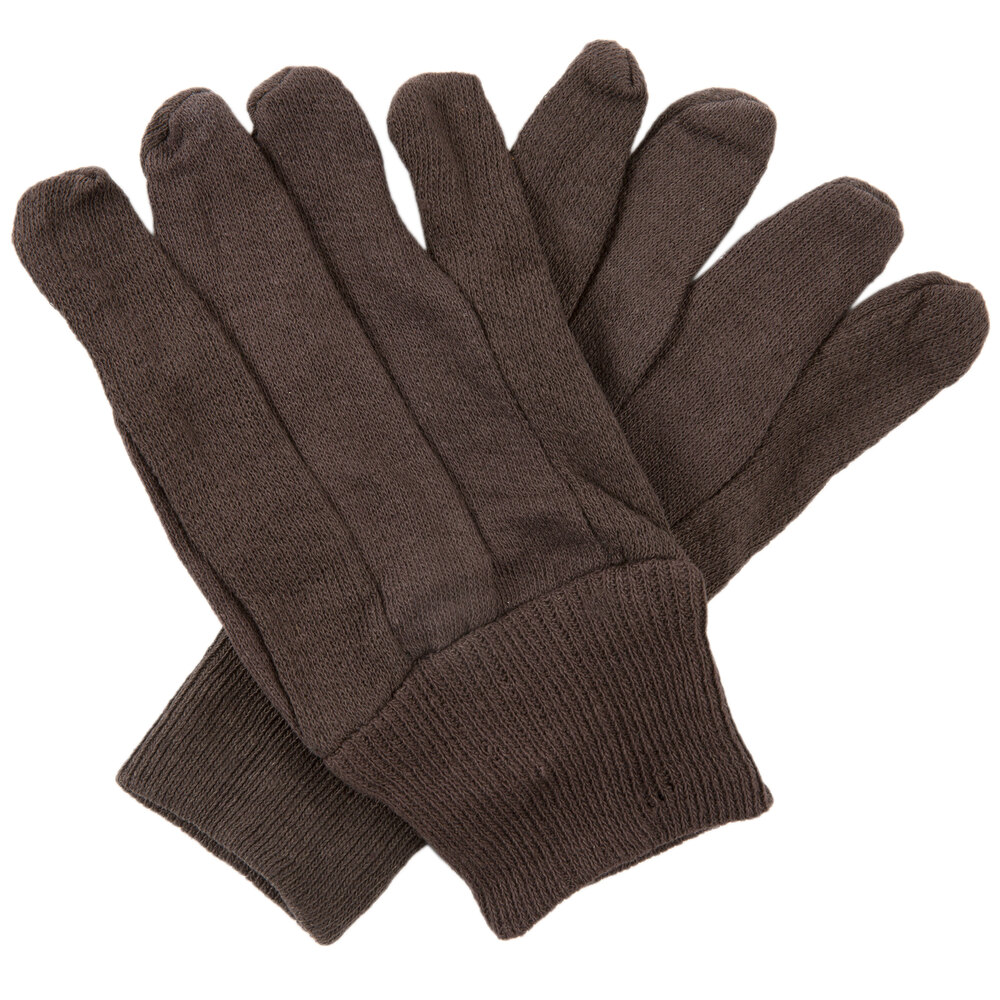 Cordova Women's Medium Weight Brown Cotton Jersey Gloves Large 12/Pack