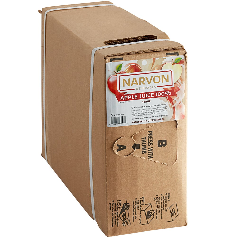 actie mezelf instant Narvon Apple Juice Syrup 3 Gallon Bag in Box