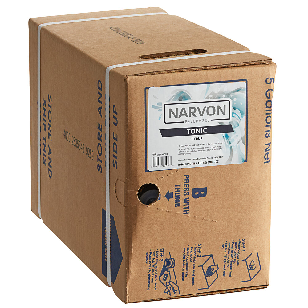 Narvon Tonic Beverage / Soda Syrup 5 Gallon Bag in Box