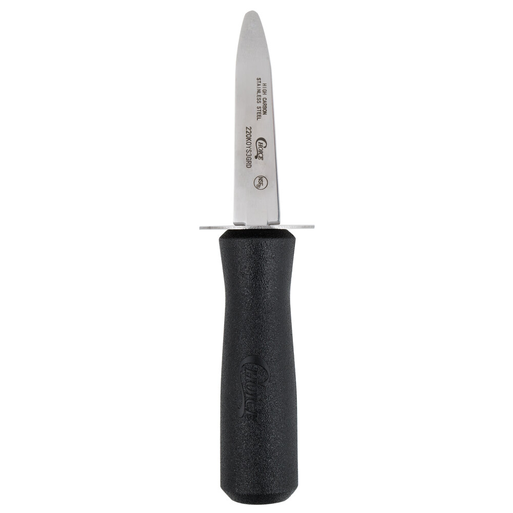 Choice 3" Black Boston Style Oyster Knife with Guard