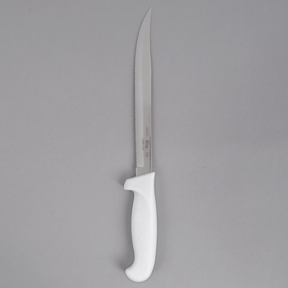 Choice 9" Serrated Edge Utility Knife with White Handle