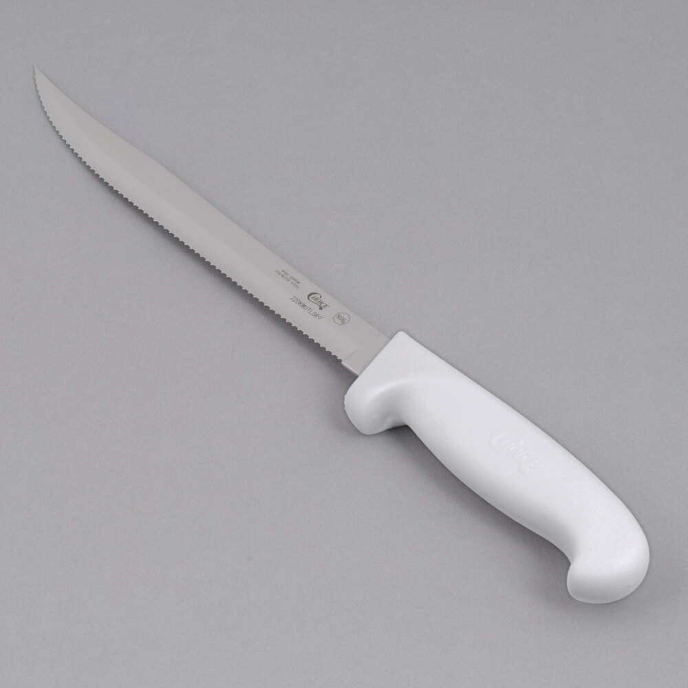 Choice 9" Serrated Edge Utility Knife with White Handle