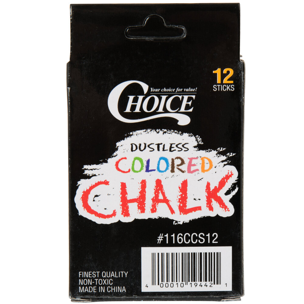 Wholesale Chalk - Assorted Colors, 12 Pack, Non-toxic - DollarDays