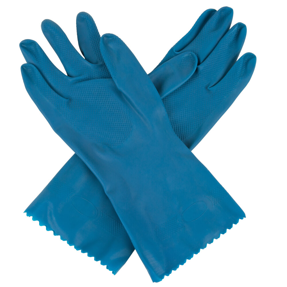 Premium 18Mil Blue Embossed Unsupported Latex Gloves Extra Large