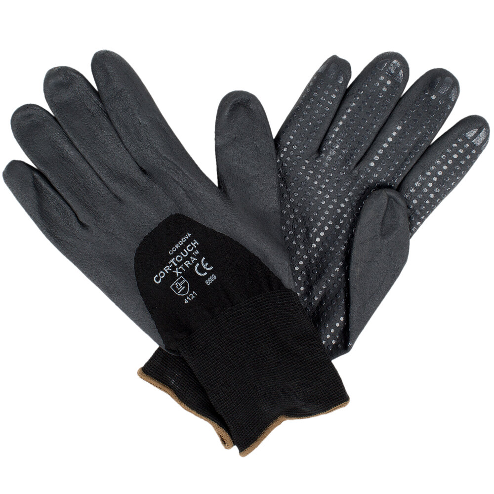 Cordova CorTouch Xtra Black Nylon / Spandex Gloves with Black Foam