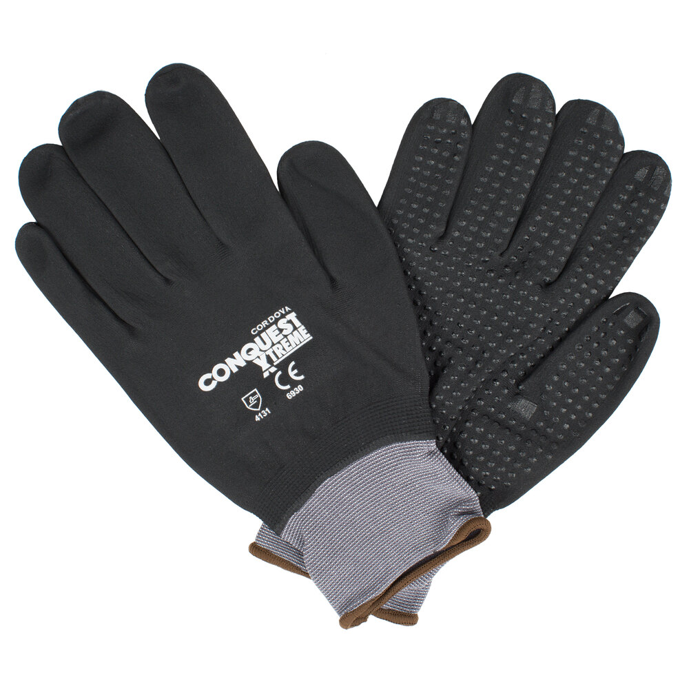 Cordova Conquest Xtreme Gray Nylon / Spandex Gloves with Black Foam