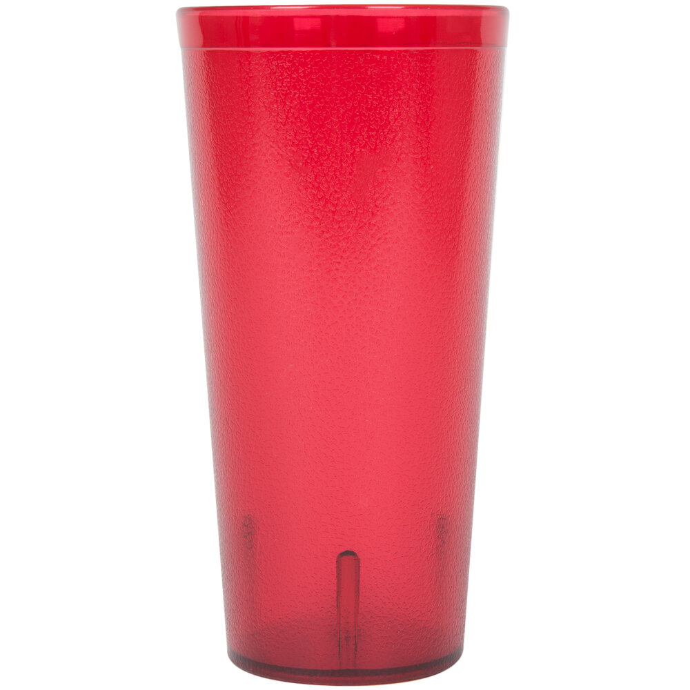 24 oz. Red Pebbled Plastic Tumbler 12/Pack