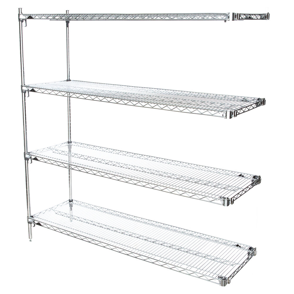 Metro AA526C Super Adjustable 4Shelf Chrome Wire Stationary Add On