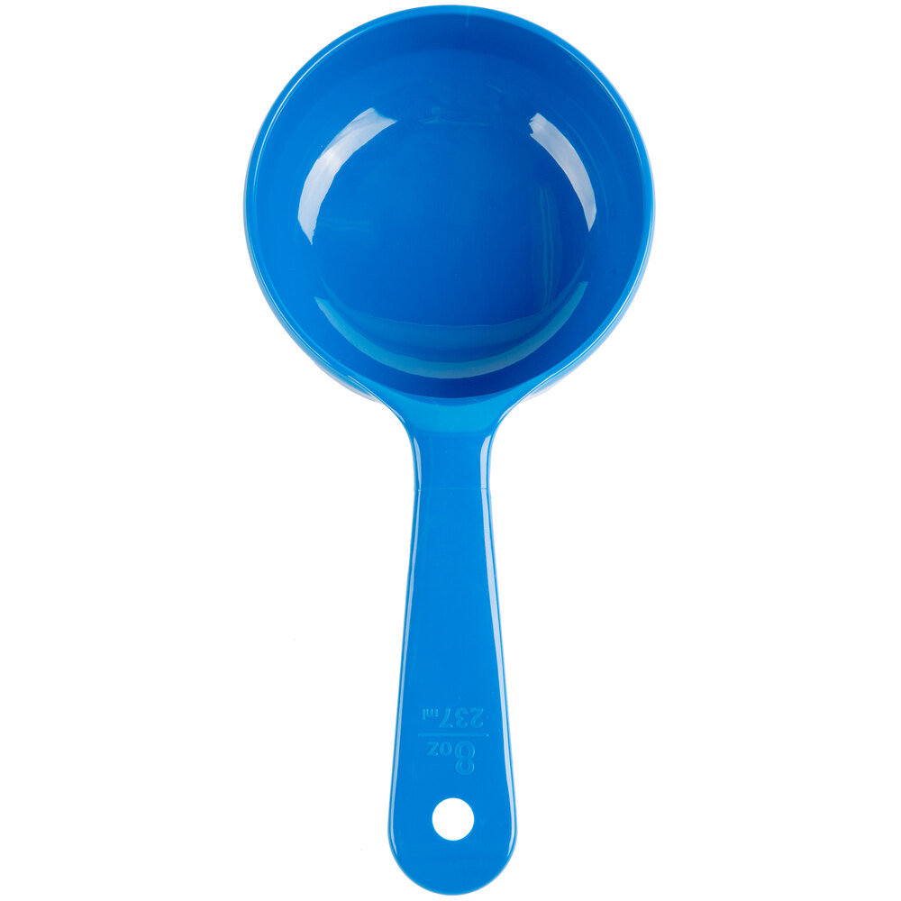 Carlisle 493114 Measure Misers 8 oz. Blue Acetal Short Handle Portion Spoon
