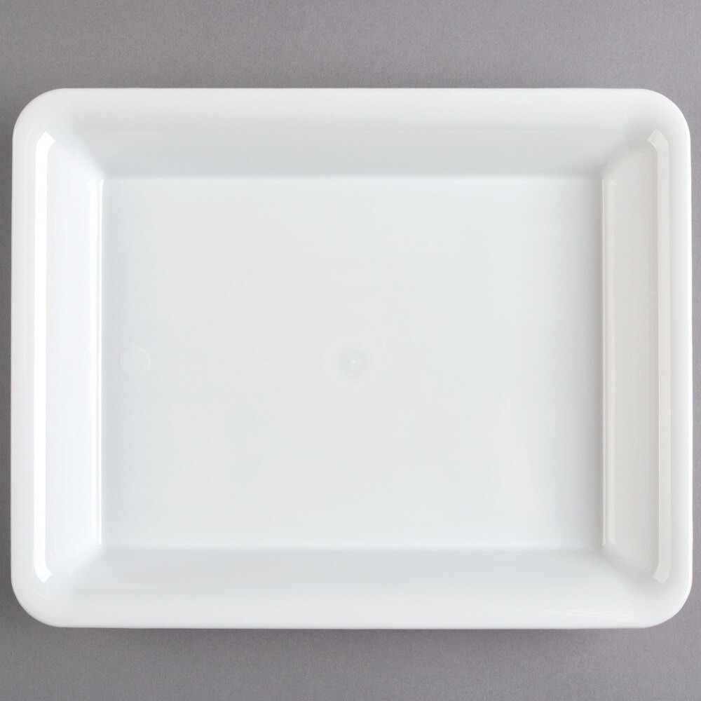 Fineline RC471.WH Platter Pleasers 10" x 8" White Plastic Rectangular