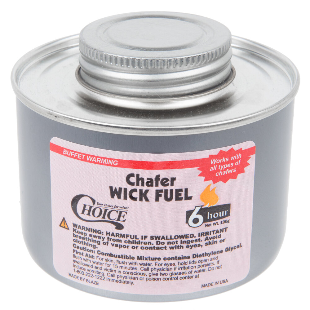 Choice 6 Hour Wick Chafing Dish Fuel with Safety Twist Cap 24/Case