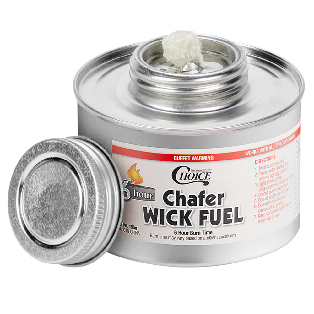 12 PACK Choice 6 Hour Wick Chafing Dish Fuel Can Chafer Buffet Food Warmer Case 