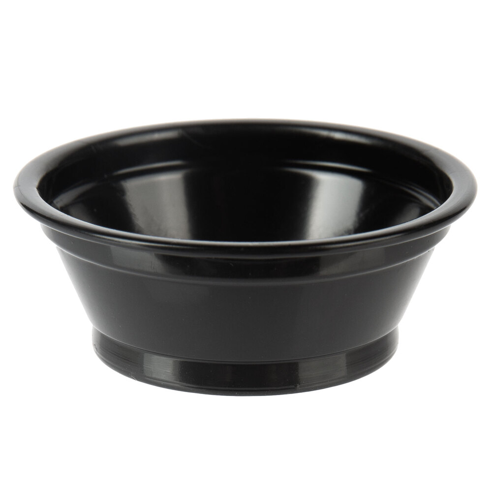 Choice 0.5 oz. Black Plastic Souffle Cup / Portion Cup 2500/Case