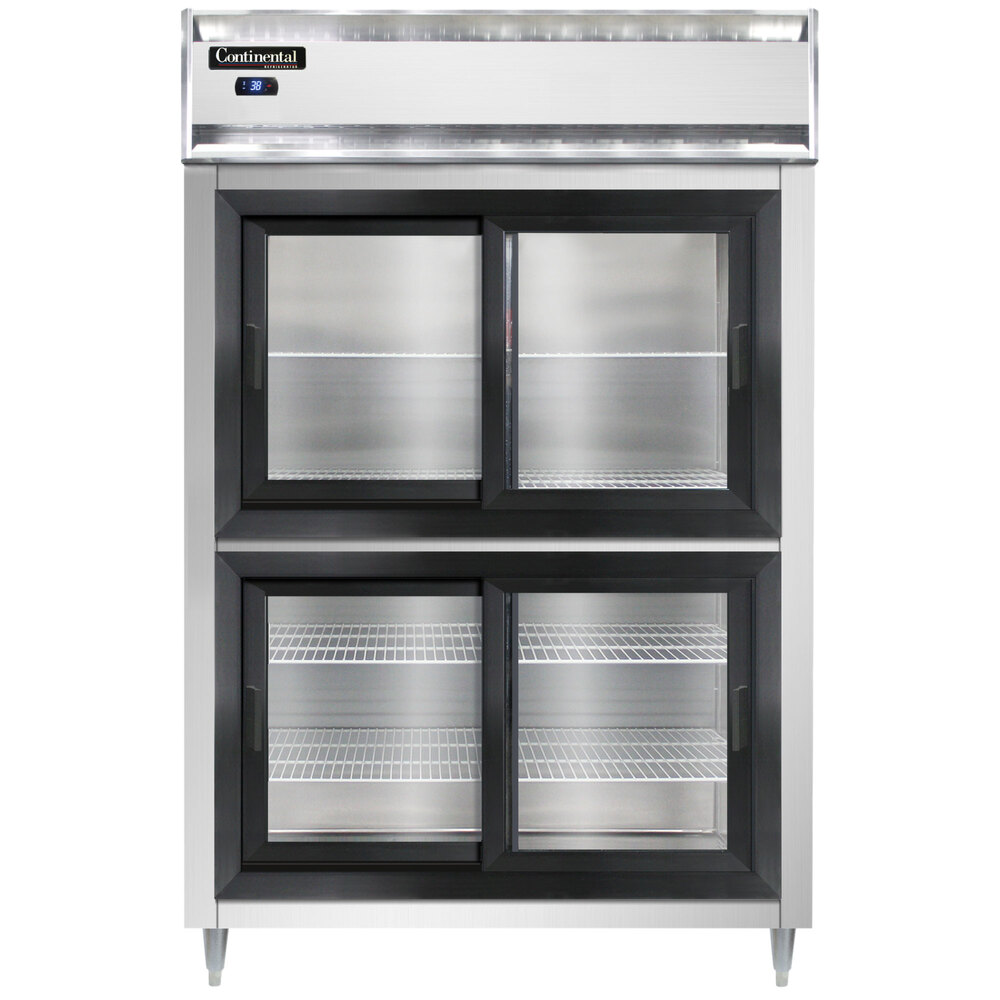 Continental D2RNSSSGDHD 52&quot; Half Sliding Glass Door Reach-In Refrigerator