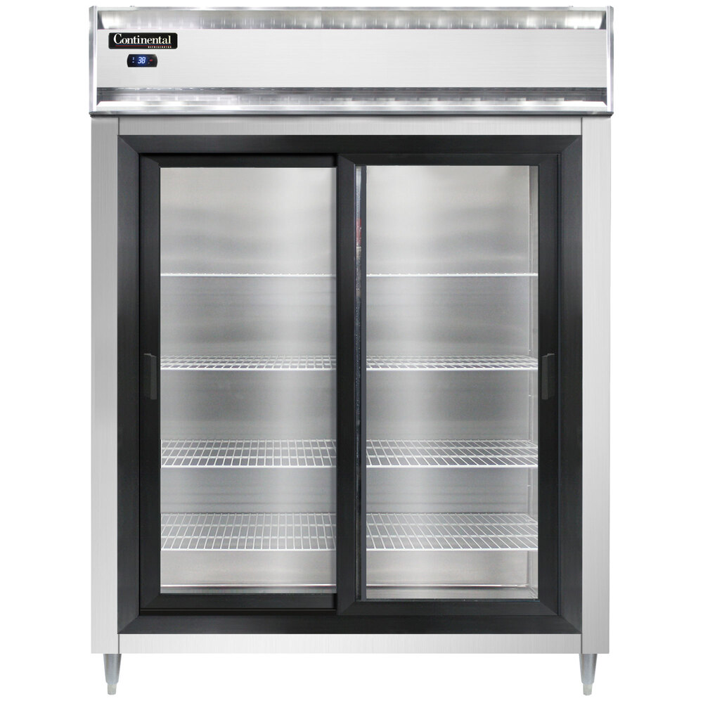 Continental DL2RESGD 57" ExtraWide Sliding Glass Door ReachIn Refrigerator