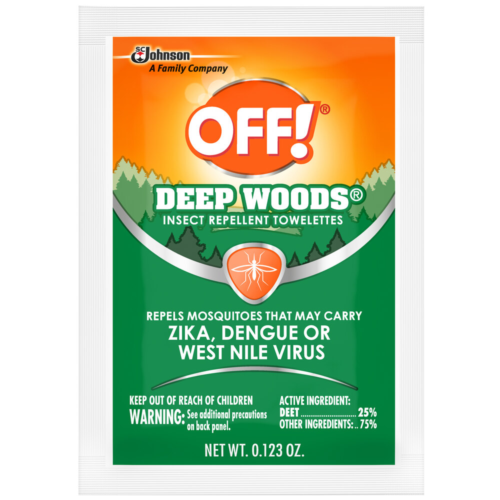 SC Johnson OFF!® 611072 Deep Woods® Insect Repellent Towelettes 12/Box