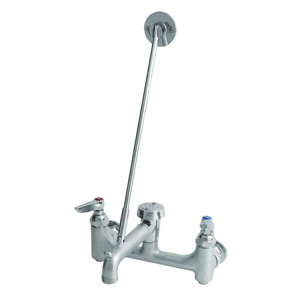 T&S B0665CRBSTRVR Wall Mounted Service Sink Faucet with 8" Adjustable Centers, Garden Hose