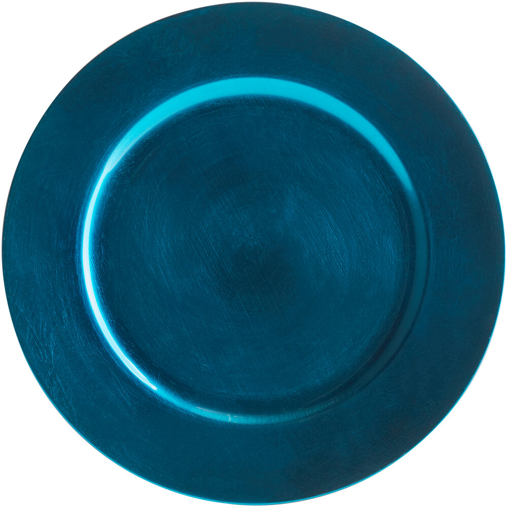 Tabletop Classics by Walco TRBL6651 13" Blue Round Plastic Charger Plate 12/Pack