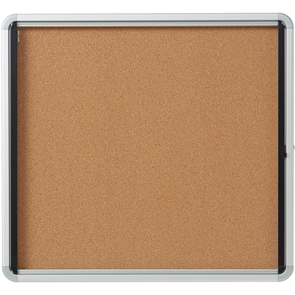 Quartet EIHC2730 27" x 30" Enclosed Hinged 1 Door Silver Aluminum Cork