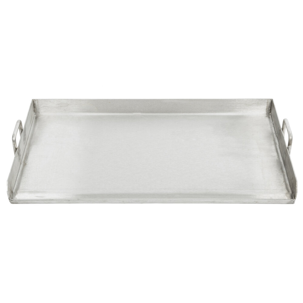 Backyard Pro 32" x 16" Stainless Steel Griddle Plate with 2 1/4" Splash Guard and Handles